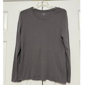 Women's Eddie Bauer Gray Long Sleeve Knit T-Shirt, Size XL